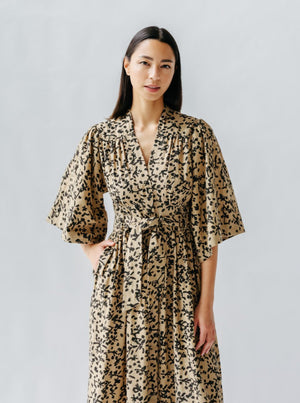 Kimono style maxi dress in gorgeous print