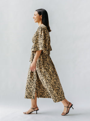 Kimono style maxi dress in gorgeous print