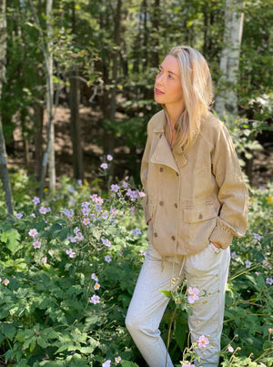 Women's utility trench jacket for fall.