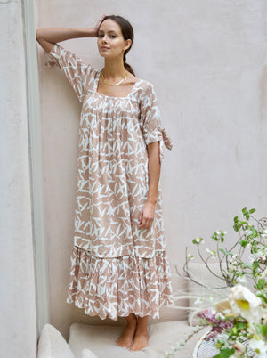 full length flowy resort dress